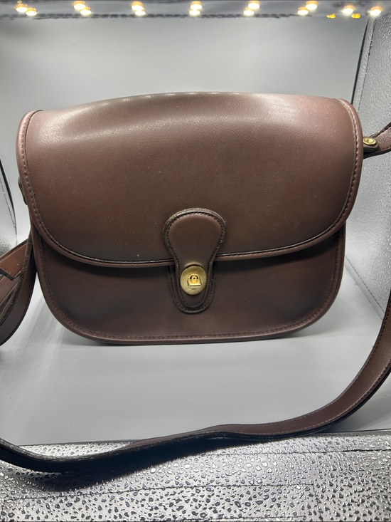 American Girl Handbags - American Girl Dark Brown Leather Crossbody Bag with Gold Hardware